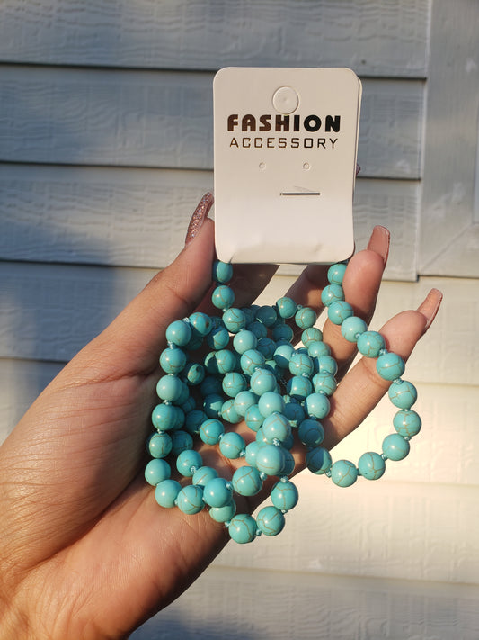 Beaded Necklace (Turquoise)