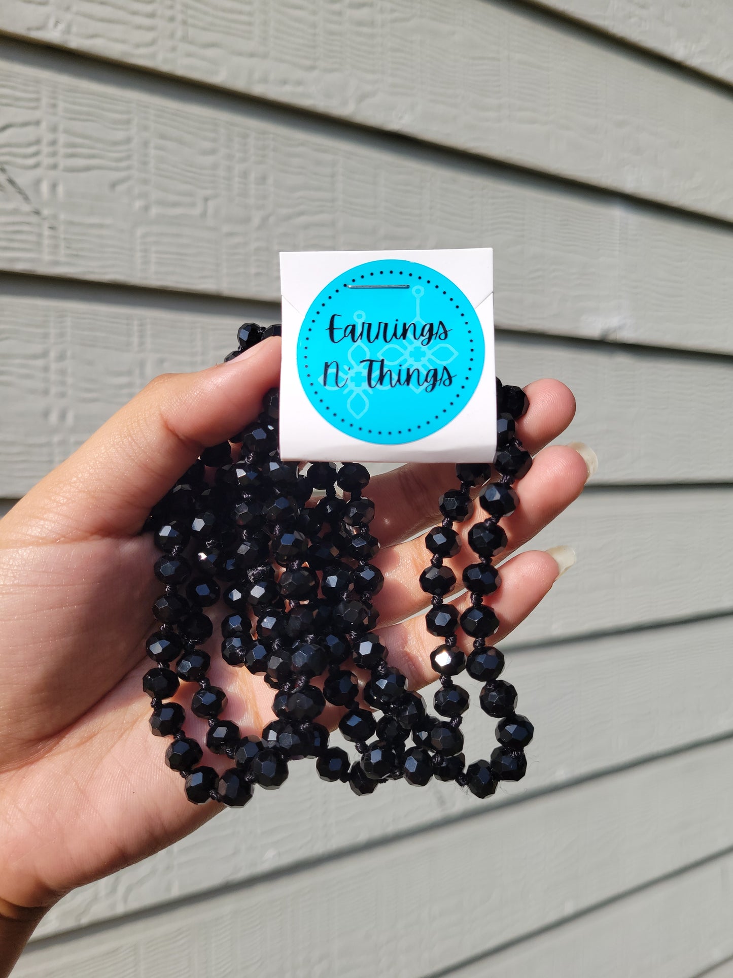 Beaded 60in. Necklace (Black)