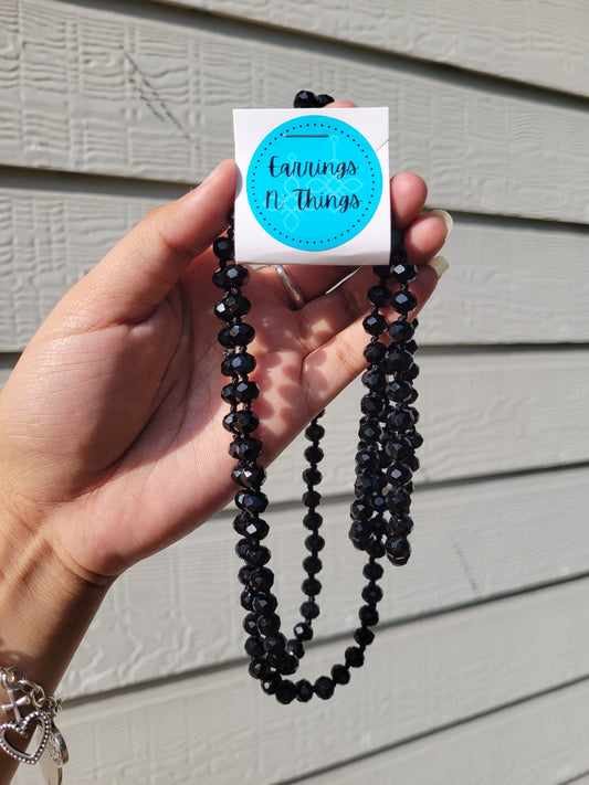 Beaded 60in. Necklace (Black)