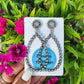 Rhinestone Teardrop Earrings (Silver)