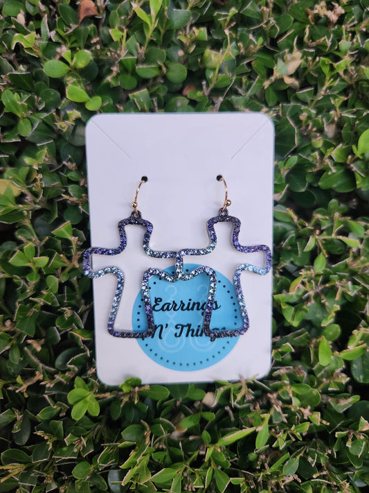 Blue Cross Earrings