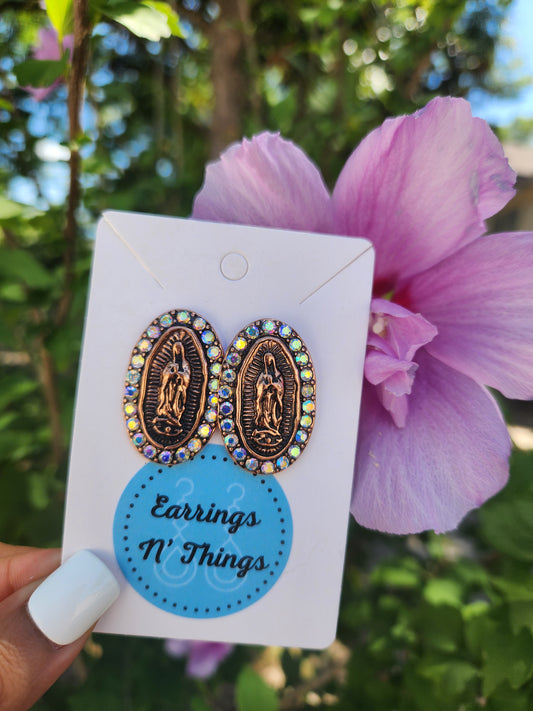 Virgen de Guadalupe Studs (Copper)