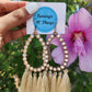 Tassel Teardrop Stone Earrings (Ivory)