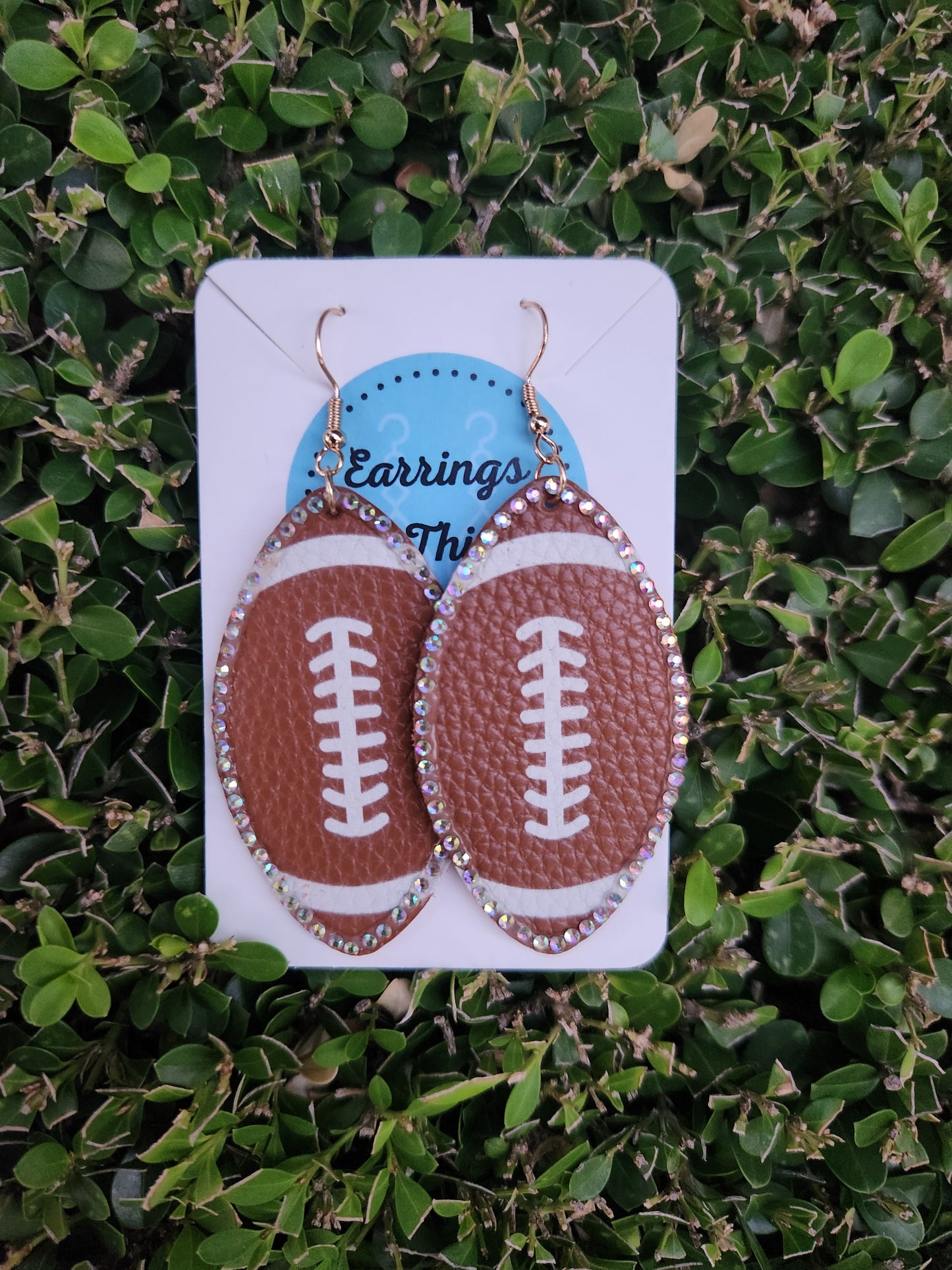 Rhinestone Football Earrings