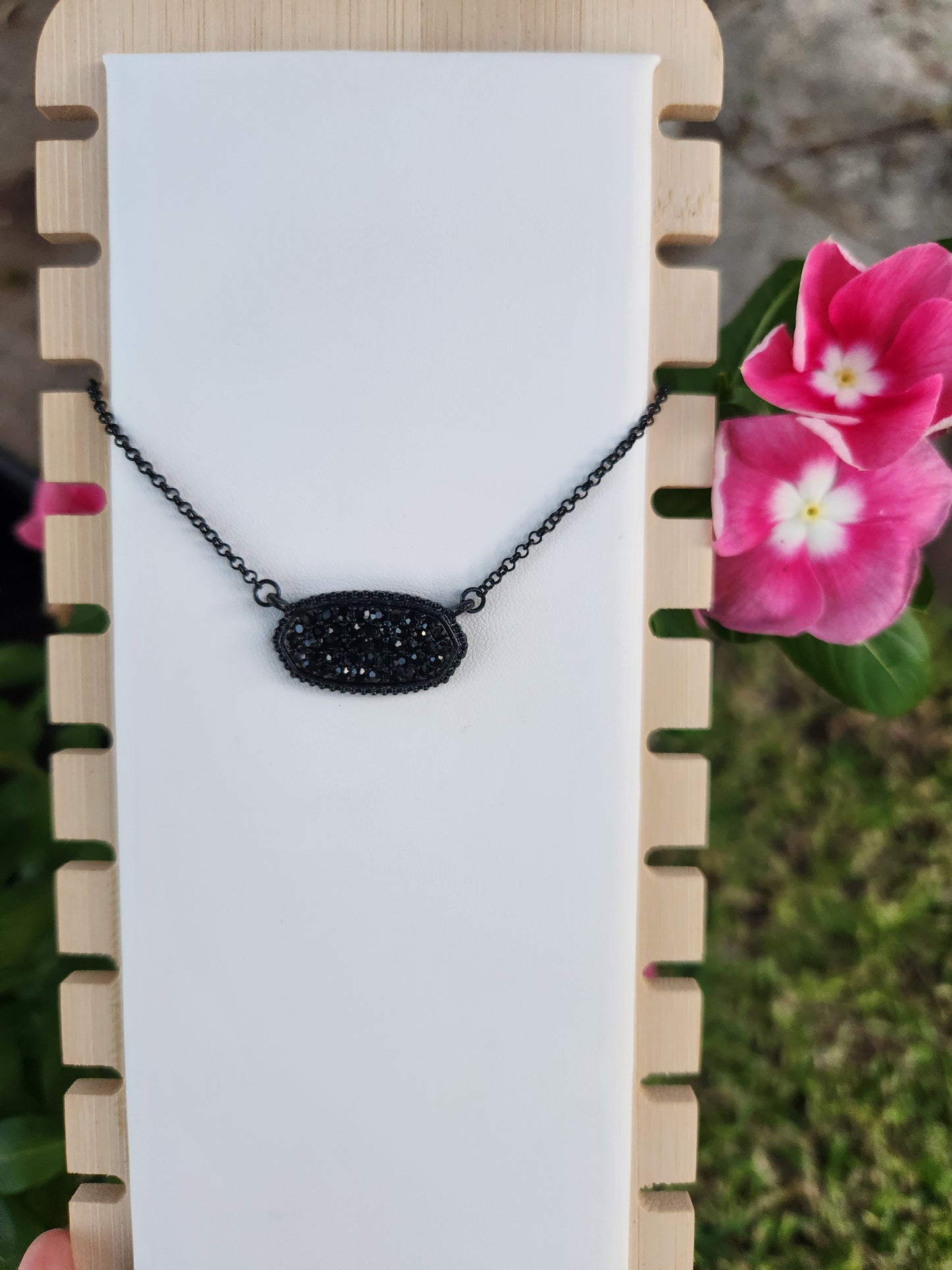 Black Druzy Necklace