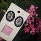 Rhinestone Oval Stud Earrings (Black)