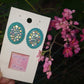 Rhinestone Oval Stud Earrings (Turquoise)