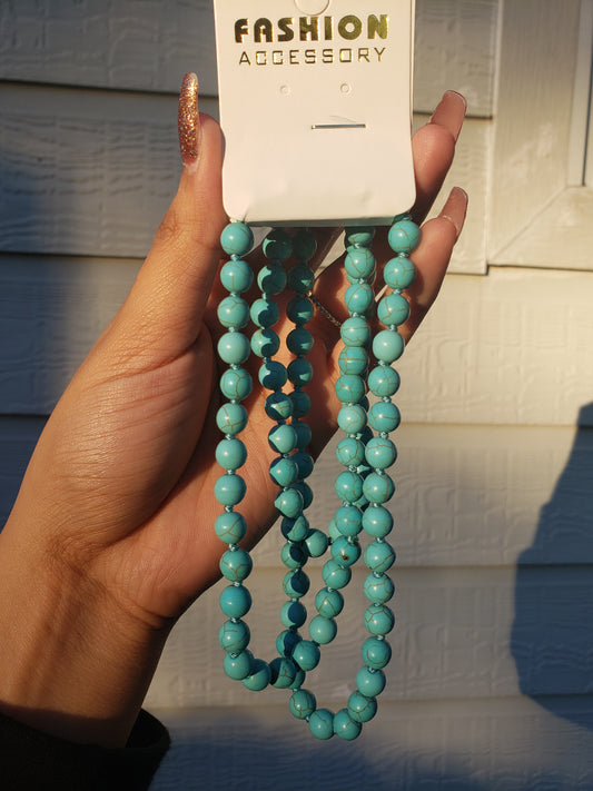 Beaded Necklace (Turquoise)