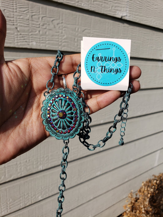 Concho Necklace (Turquoise)