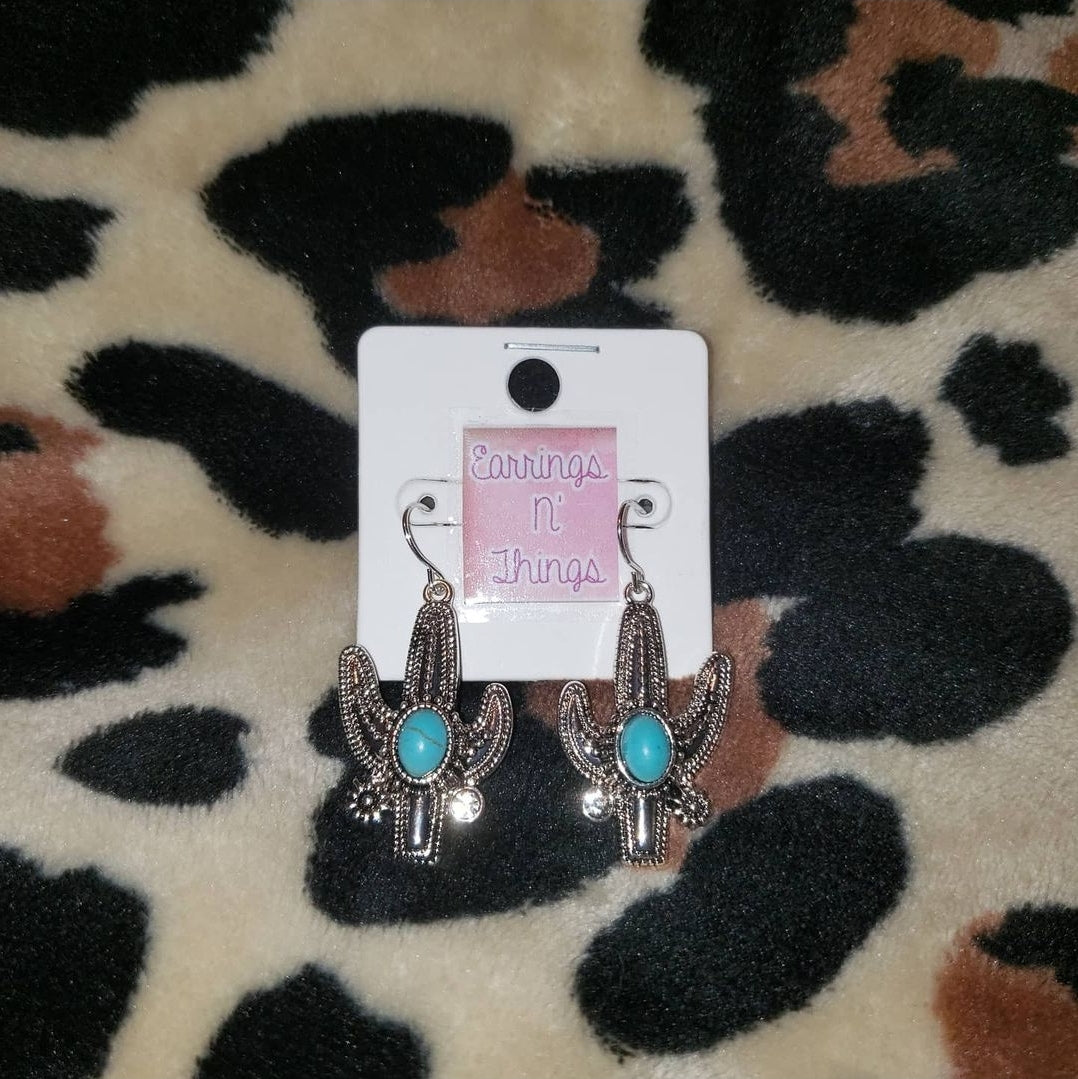 Small Cactus Dangle Earrings