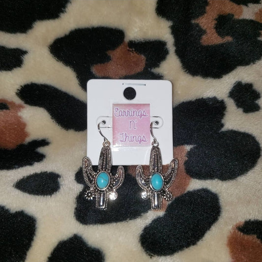 Small Cactus Dangle Earrings